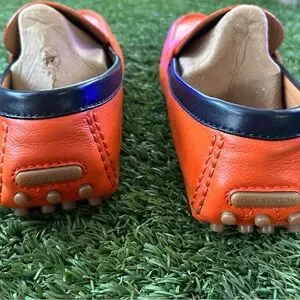 Louis Vuitton Orange Leather Loafers with Gold Hardware Louis Vuitton | Shoes | Louis Vuitton Orange Leather Loafers  main image 4